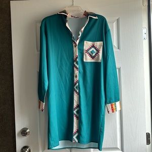 Rowdy crowd button down dress